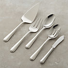 Halsted 5-Piece Serving Set: pastry server, cold meat fork, serving spoon, pierced serving spoon and butter knife.