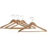 Set of 4 Wood Hangers with Nonslip Bars