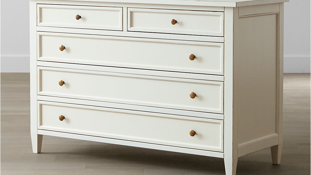 Harbor White FiveDrawer Dresser Crate and Barrel