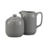 Harris Grey Sugar Bowl with Lid and Creamer