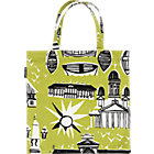 Marimekko Helsinki Espa Lime and Black Bag. 18.7" sq.