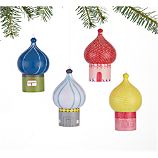 Set of 4 Holiday House Box Ornaments