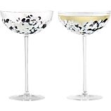 Hollywood Black and White Champagne Glass