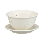 Homestead Small Colander with Plate:  6"dia.x3"H colander and 6.5" dia. plate