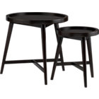 Set of two round nesting tables: small measures 15.75"dia.x19.62"H and large measures