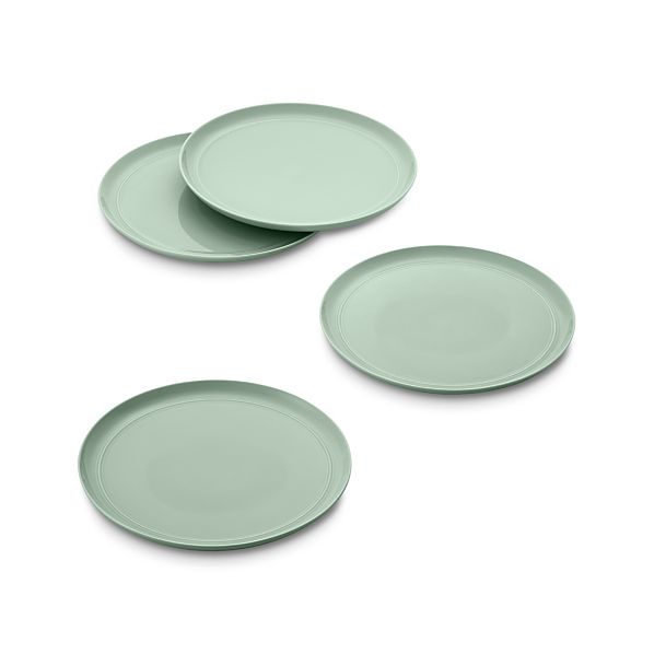 Set of 4 Hue Green Dinner Plates Crate and Barrel