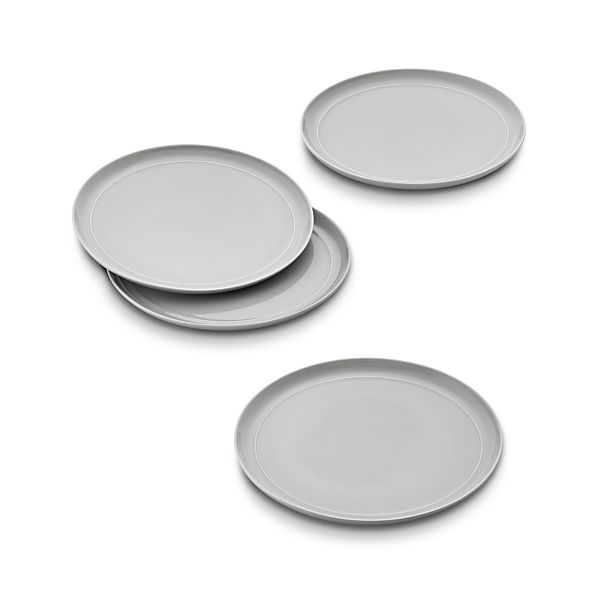 Set of 4 Hue Light Grey Dinner Plates Crate and Barrel