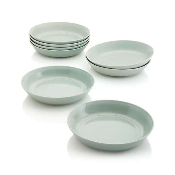 Set of 8 Hue Green Low Bowls in Dinnerware Collections Crate and Barrel
