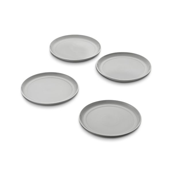 Set of 4 Hue Light Grey Salad Plates