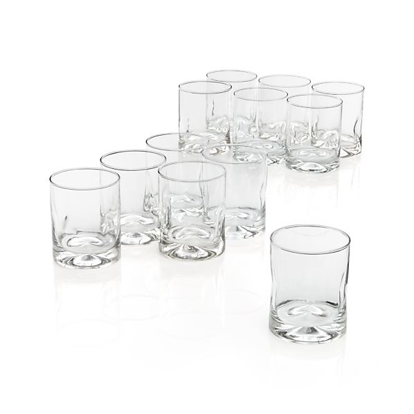 Set Of 12 Impressions Double Old Fashioned Glasses Crate And Barrel 7427