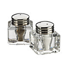 Set of two inkwell shakers: one salt and one pepper.