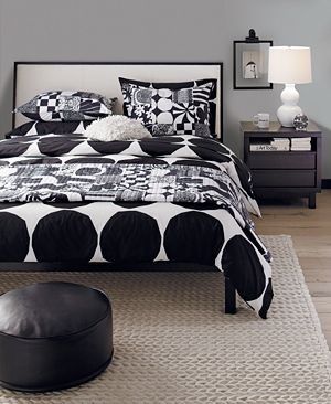 Marimekko Kivet Black Bed Linens