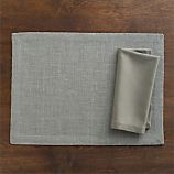 Jute Grey Placemat and Sateen Silver Napkin