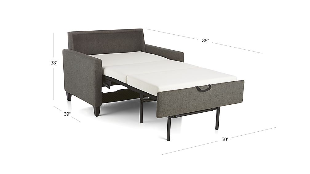 Karnes Twin Sleeper Sofa  Storm  Crate and Barrel