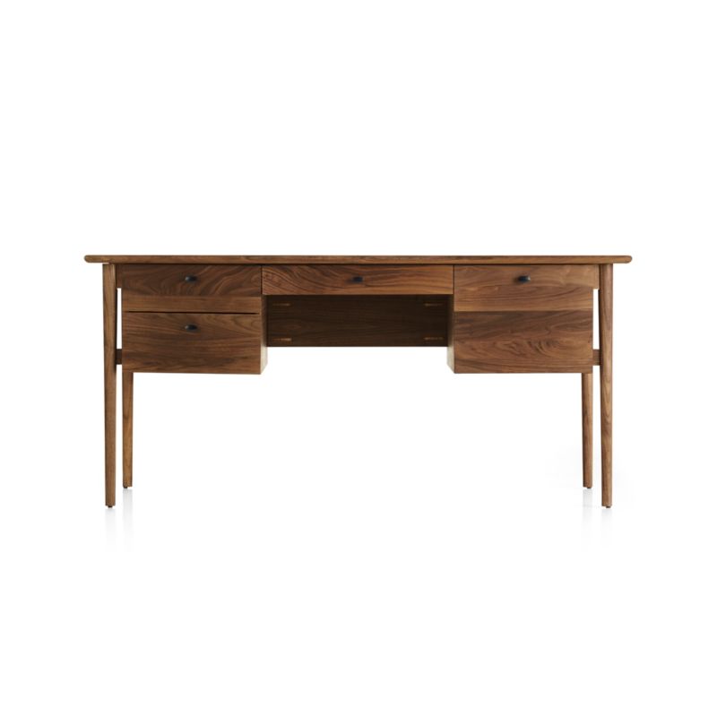 Kendall Walnut Desk in Desks Crate and Barrel