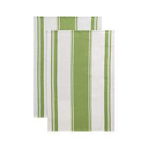 Kitchenette Green Dishtowels Set of Two