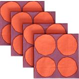 Set of 20 Marimekko Kivet Orange and Berry Paper Beverage Napkins