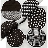 Marimekko Kompotti White and Black Paper 6.5" Napkins Set of 20