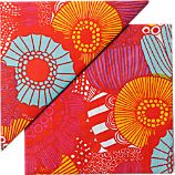 Marimekko Kotipuutarha Red and Orange and Blue Paper 6.5" Napkins Set of 20