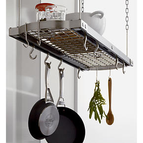 Large Grey Ceiling Pot Rack