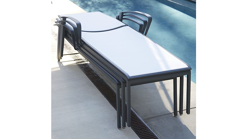 Largo White Mesh Chaise Lounge in Largo Lounge Collection Crate and Barrel