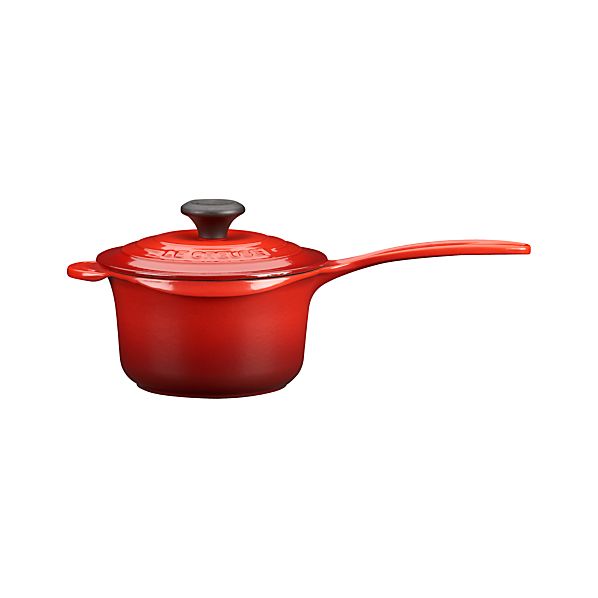 Le Creuset ® Signature 1.75 qt. Cherry Saucepan with Lid Crate and Barrel