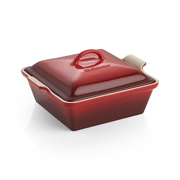 Le Creuset ® Heritage Covered Square Cherry Baking Dish Crate and Barrel
