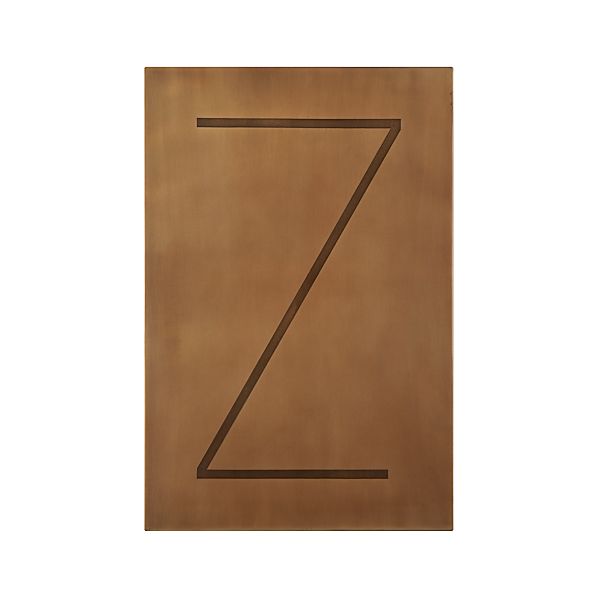 Brass Letter Z Wall Art Crate and Barrel