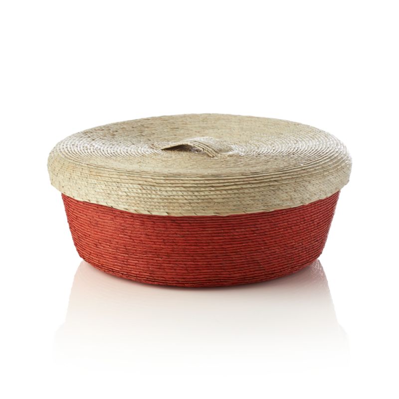 Lidded Orange Medium Basket Crate and Barrel