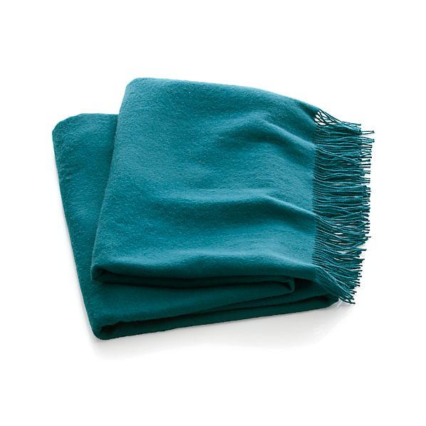 Lima Alpaca Peacock Blue Throw Crate and Barrel