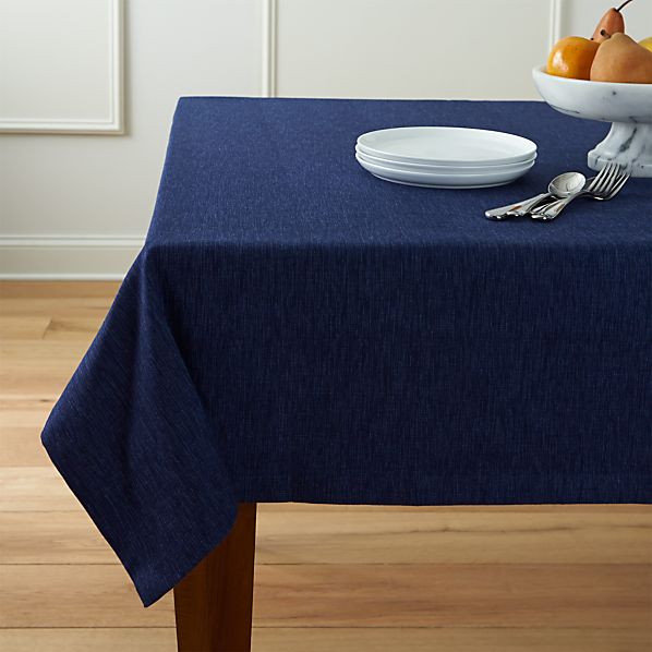 Linden Indigo 60"x90" Tablecloth Crate and Barrel