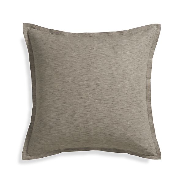 Linden Mushroom Grey 23" Pillow with Feather-Down Insert
