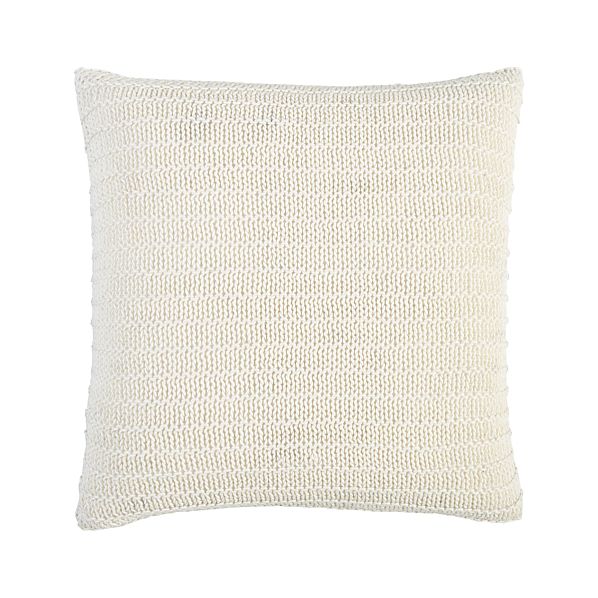 LinenKnitPillowWht18inS13