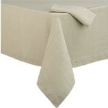 Linen Natural Tablecloth and Linen Natural Napkin