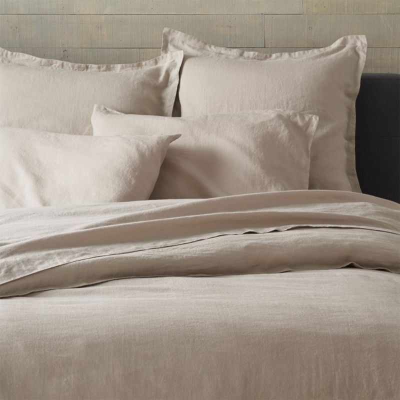 Lino Flax Linen King Duvet Cover Crate and Barrel