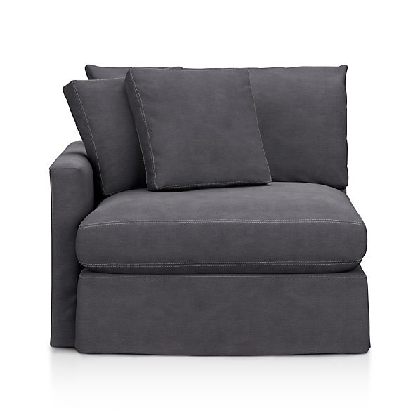 Slipcover Only for Lounge Left Arm Chair Dove with Contrast Saddle