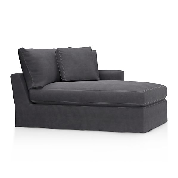 Slipcover for Lounge Right Arm Chaise - Dove with Contrast ...