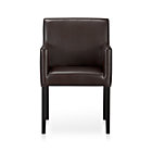 Lowe Chocolate Leather Arm Chair. 19.75"H seat;