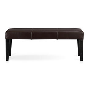 Lowe Chocolate Leather Bench