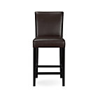 Lowe Chocolate Leather Counter Stool. 24"H seat;