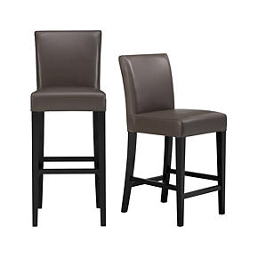 Lowe Smoke Leather Barstools