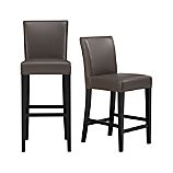 Lowe Smoke Leather Barstools
