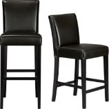 Lowe Onyx Leather Barstools