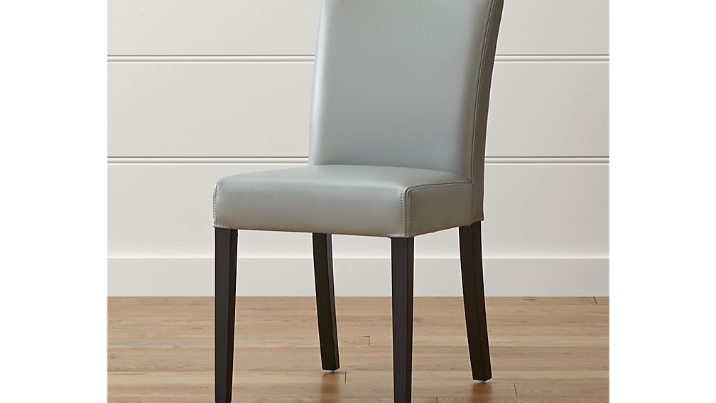 Lowe Pewter Leather Dining Chair in Dining Chairs Crate and Barrel