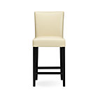 Ivory Leather Counter Stool. 24"H seat;