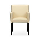 Lowe Ivory Leather Arm Chair. 19.75"H seat;