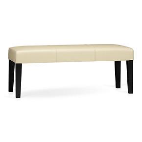 Lowe Ivory Leather Bench