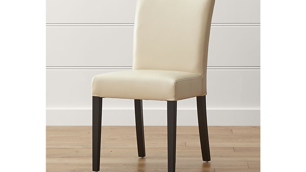 Lowe Ivory Leather Dining Chair Crate and Barrel