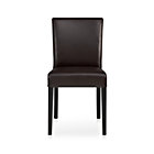 Lowe Chocolate Leather Side Chair. 20"H seat;