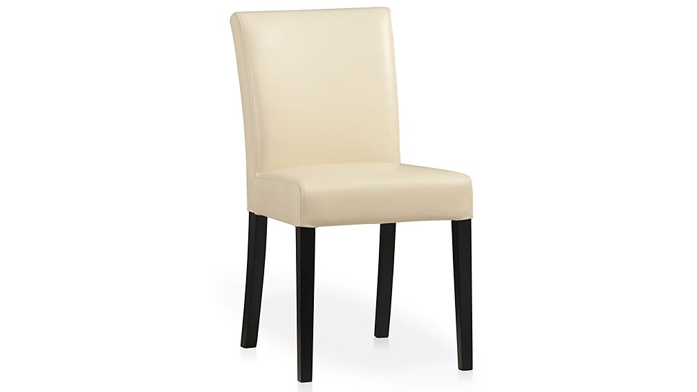 Lowe Ivory Leather Dining Chair Crate and Barrel